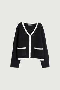 Contrast Trim Button up Cardigan