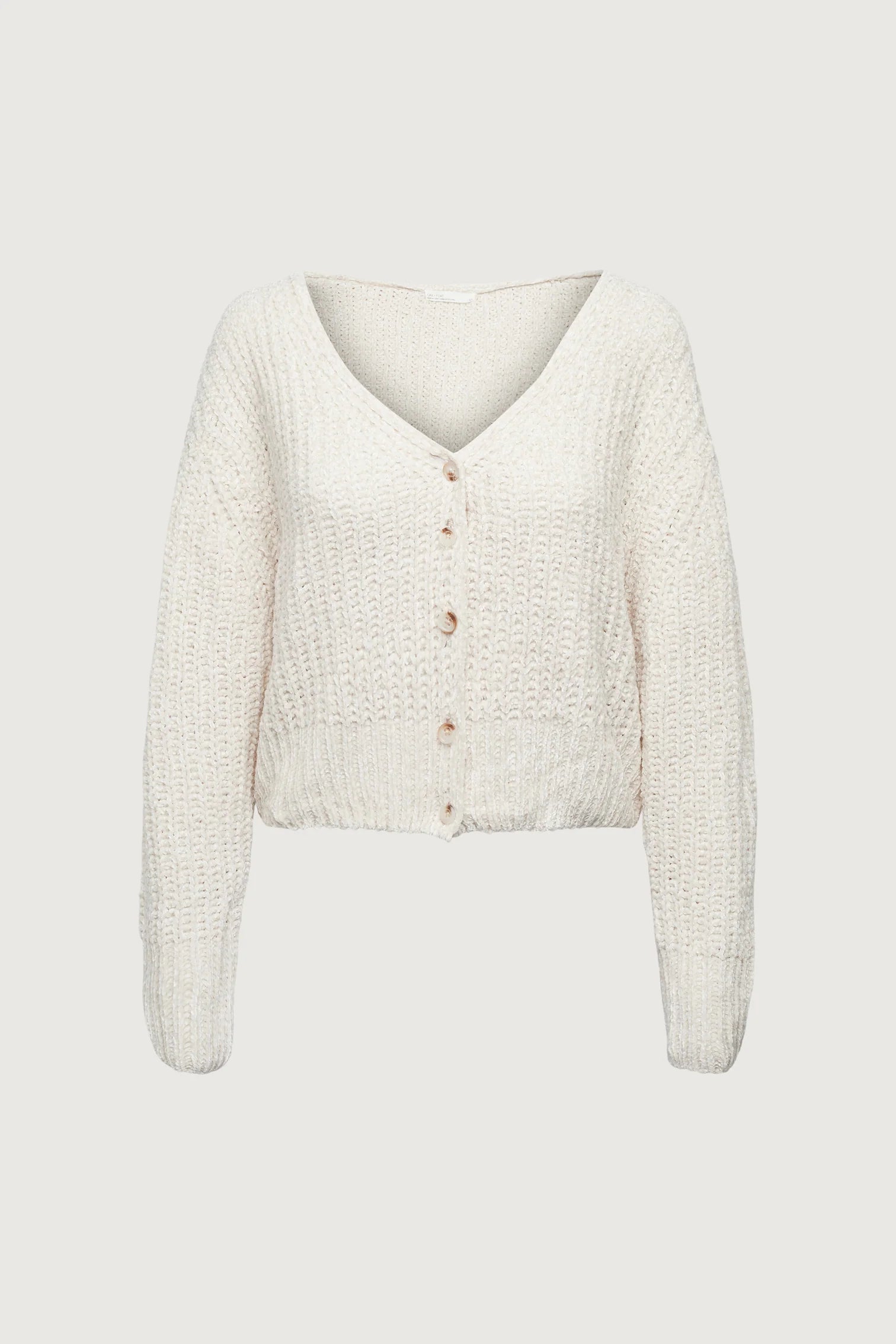 Cropped Chenille Knit Cardigan