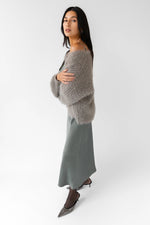 Fuzzy Open Front Cardigan