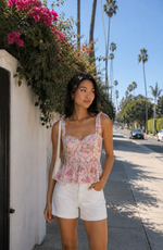 Cottage Charm Ruffled Croset Top (In Stock)
