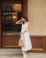 Girls Pleated Bow Maxi Dress