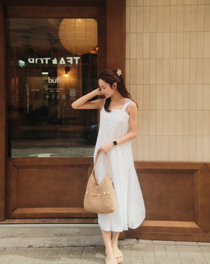 Girls Pleated Bow Maxi Dress