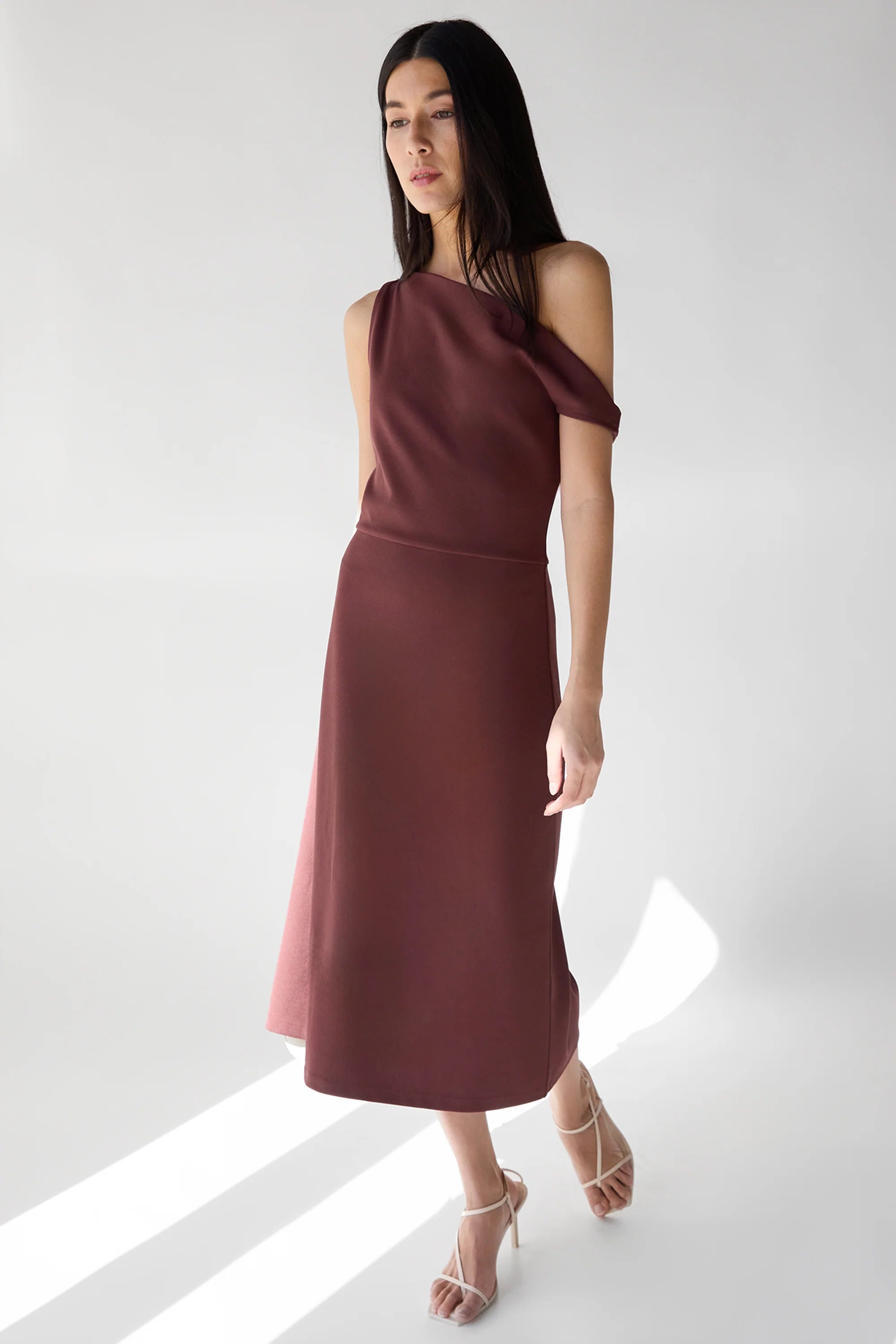 Asymmetrical One Shoulder Knit Dress