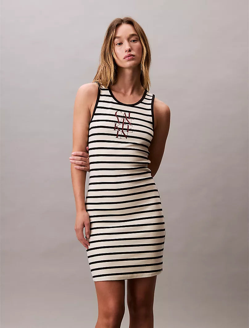 Cotton Rib Logo Graphic Tank Dress
