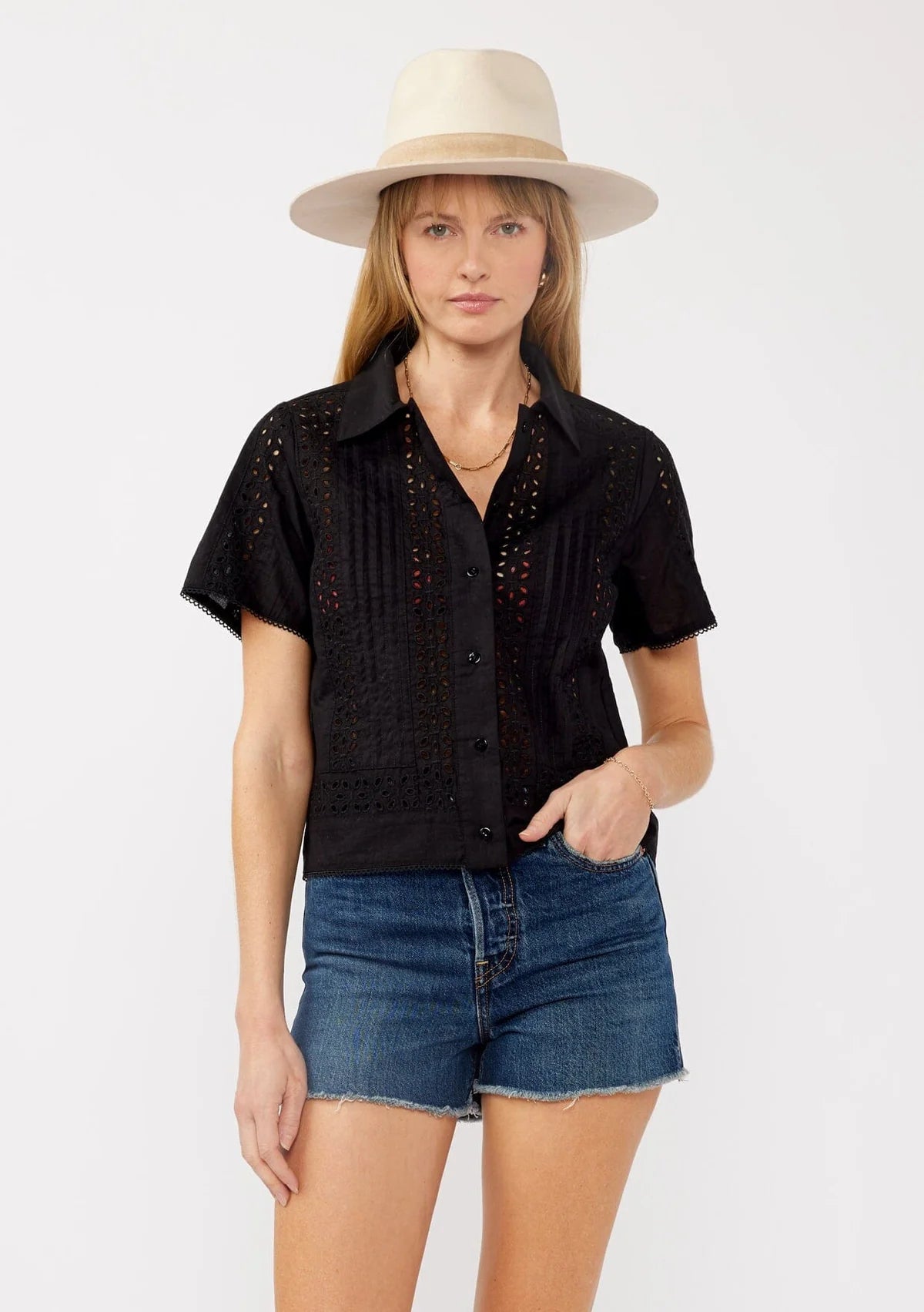 Varya Floral Eyelet Shirt