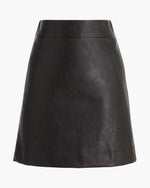 Faux-leather A-line mini skirt