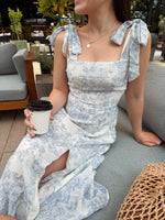Tie-Strap Tiered Midi Dress
