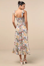 Tie-Strap Tiered Midi Dress