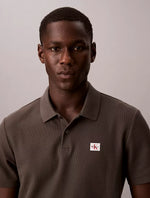 Men Woven Monologo Classic Polo Shirt