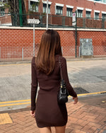 Off-The-Shoulder Hardware Sweater Dress