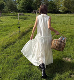 Lace Drawstring Maxi Dress