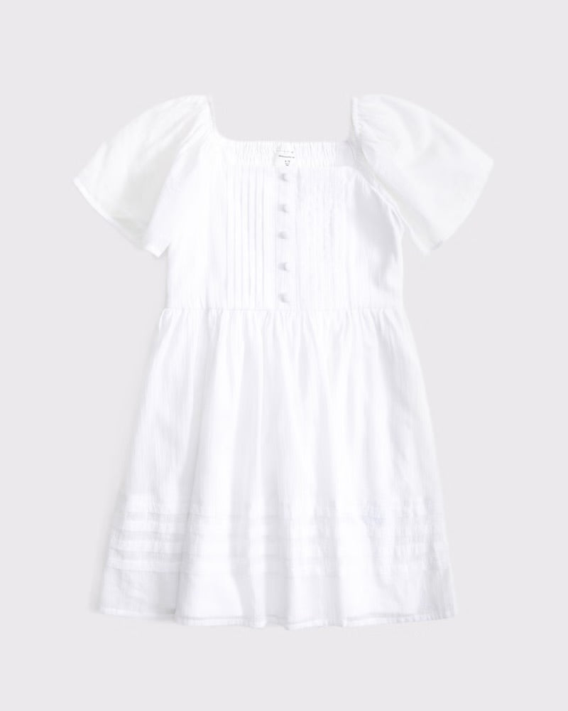 Girls Flutter Sleeve Pleated Dress