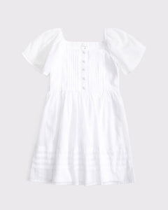 Girls Flutter Sleeve Pleated Dress