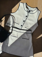 Button Up Sweater Vest+Skirt Set