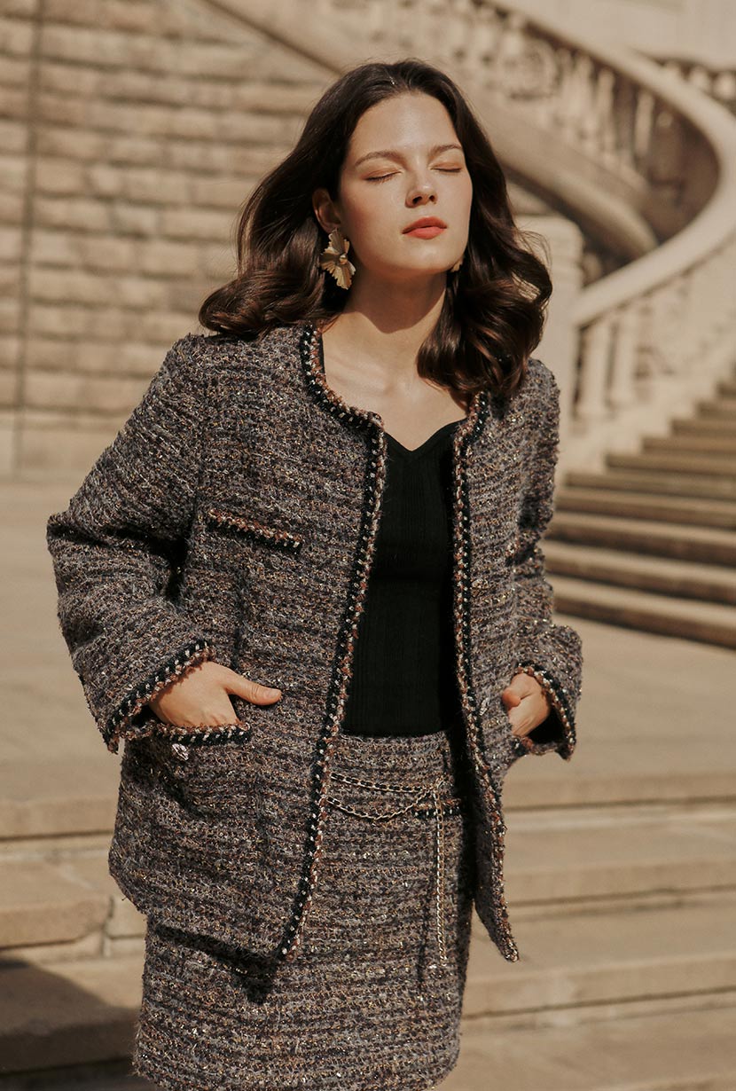 Charmaine Oversized Wool Tweed Coat  