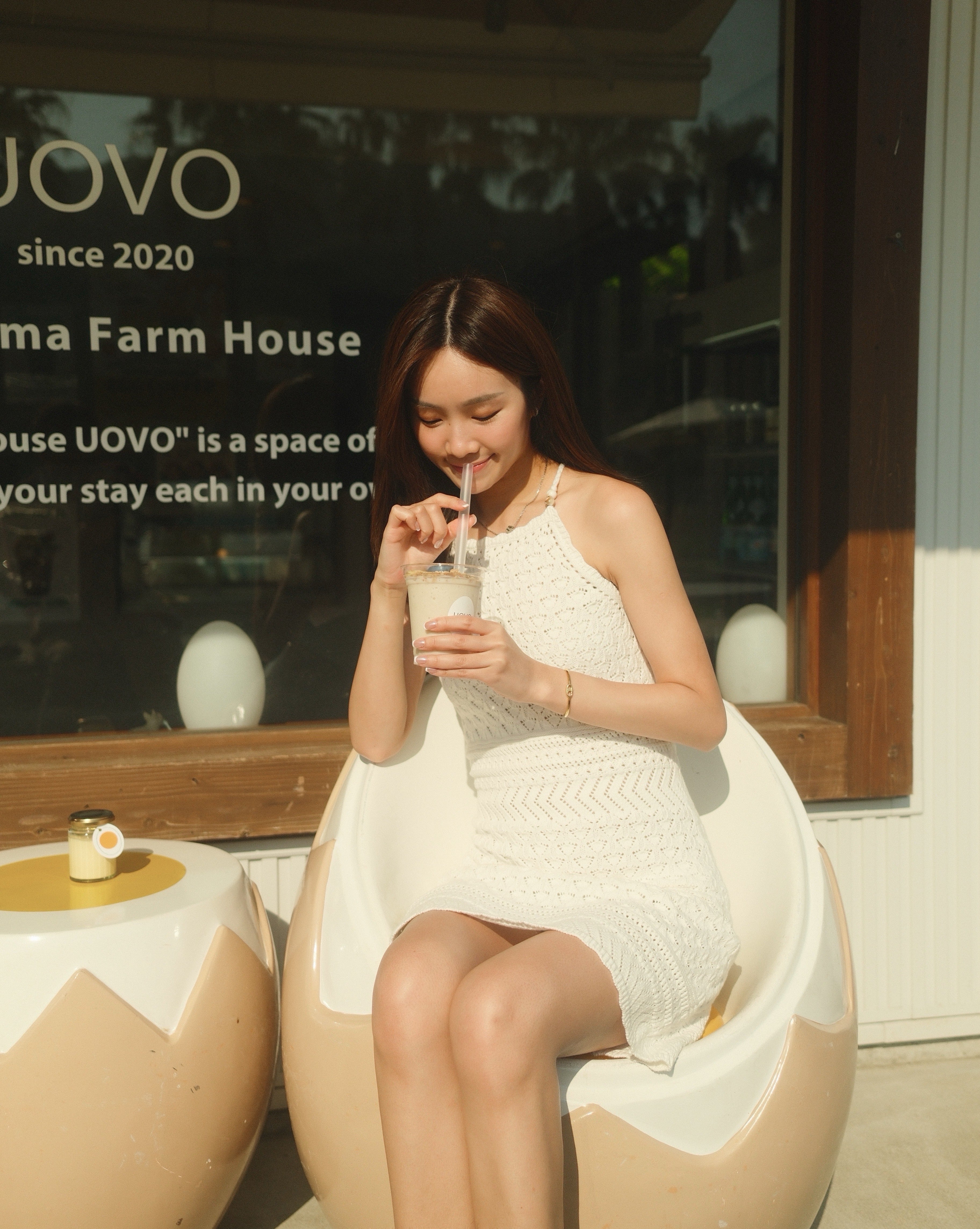 Laurie Cotton Crochet Dress - Ivory