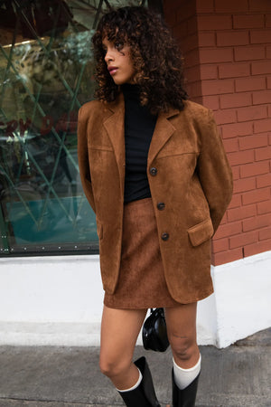 Vegan Suede Mini Skirt