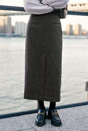 Debbie Wool Pencil Skirt