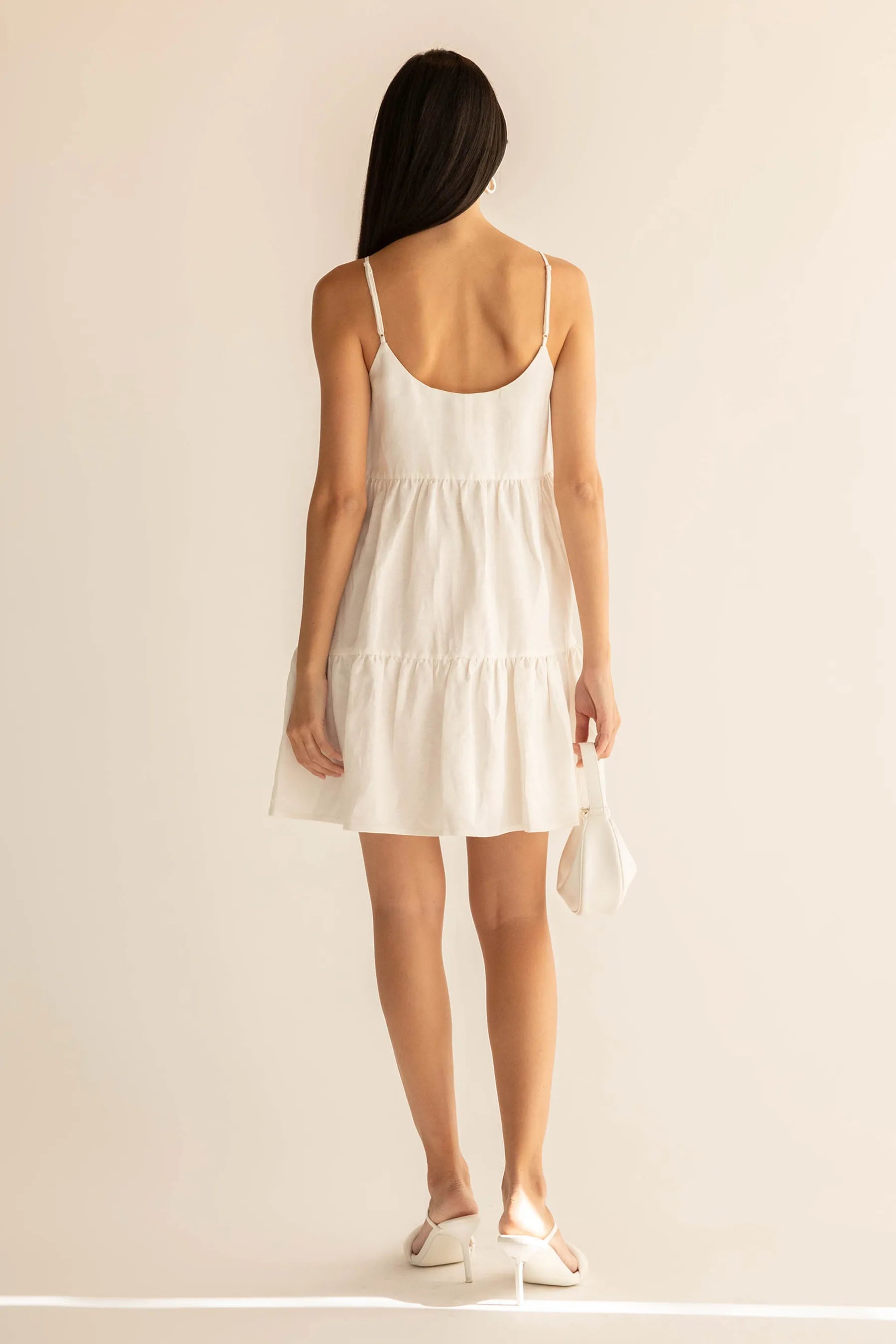 Lined Blend Tiered Mini Dress