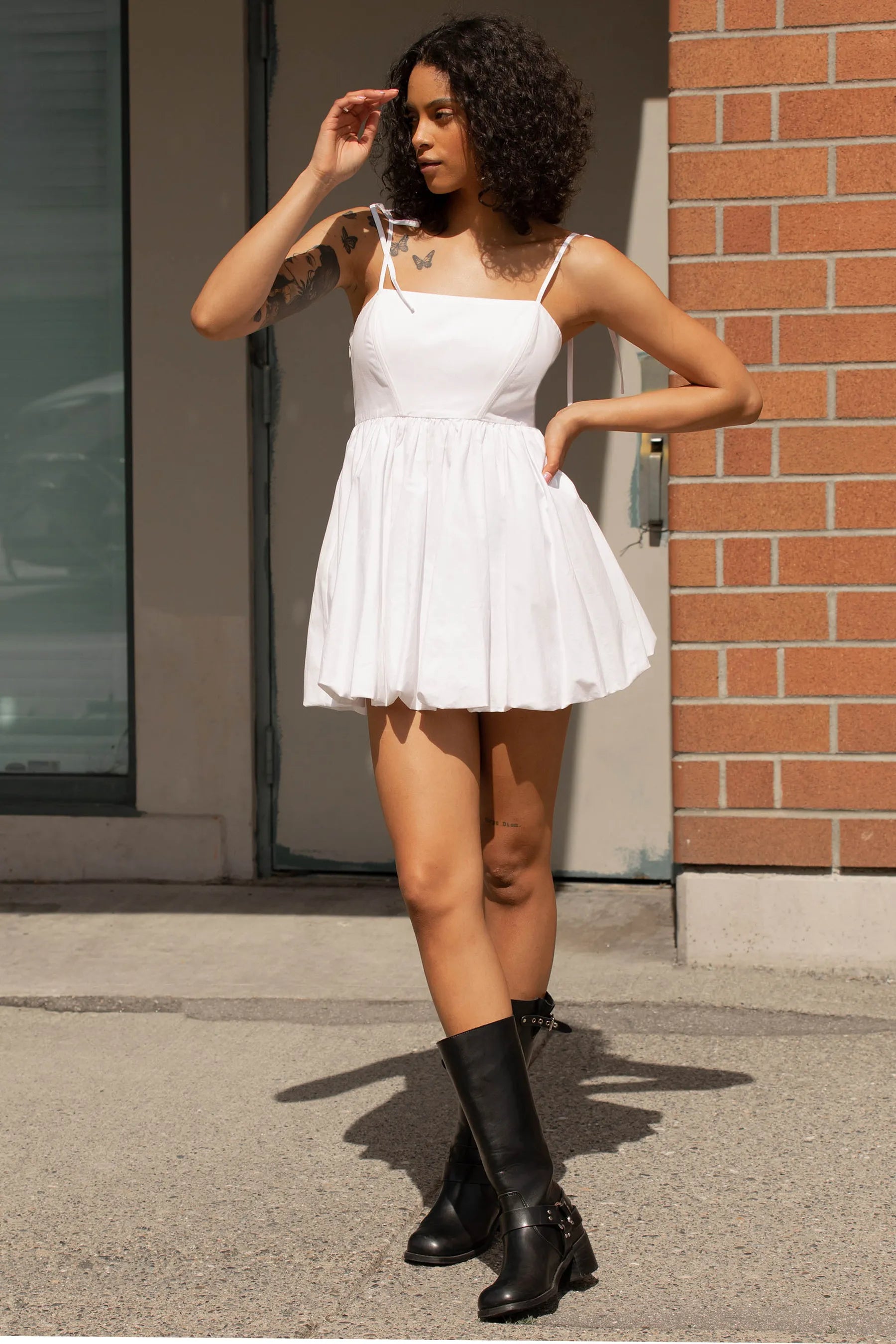 Bubble Hem Mini Dress