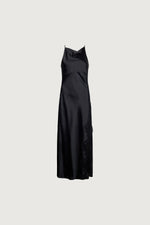 Satin Maxi Dress with Lace Trim