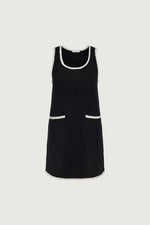 Contrast Trim Sleeveless Knit Mini Dress