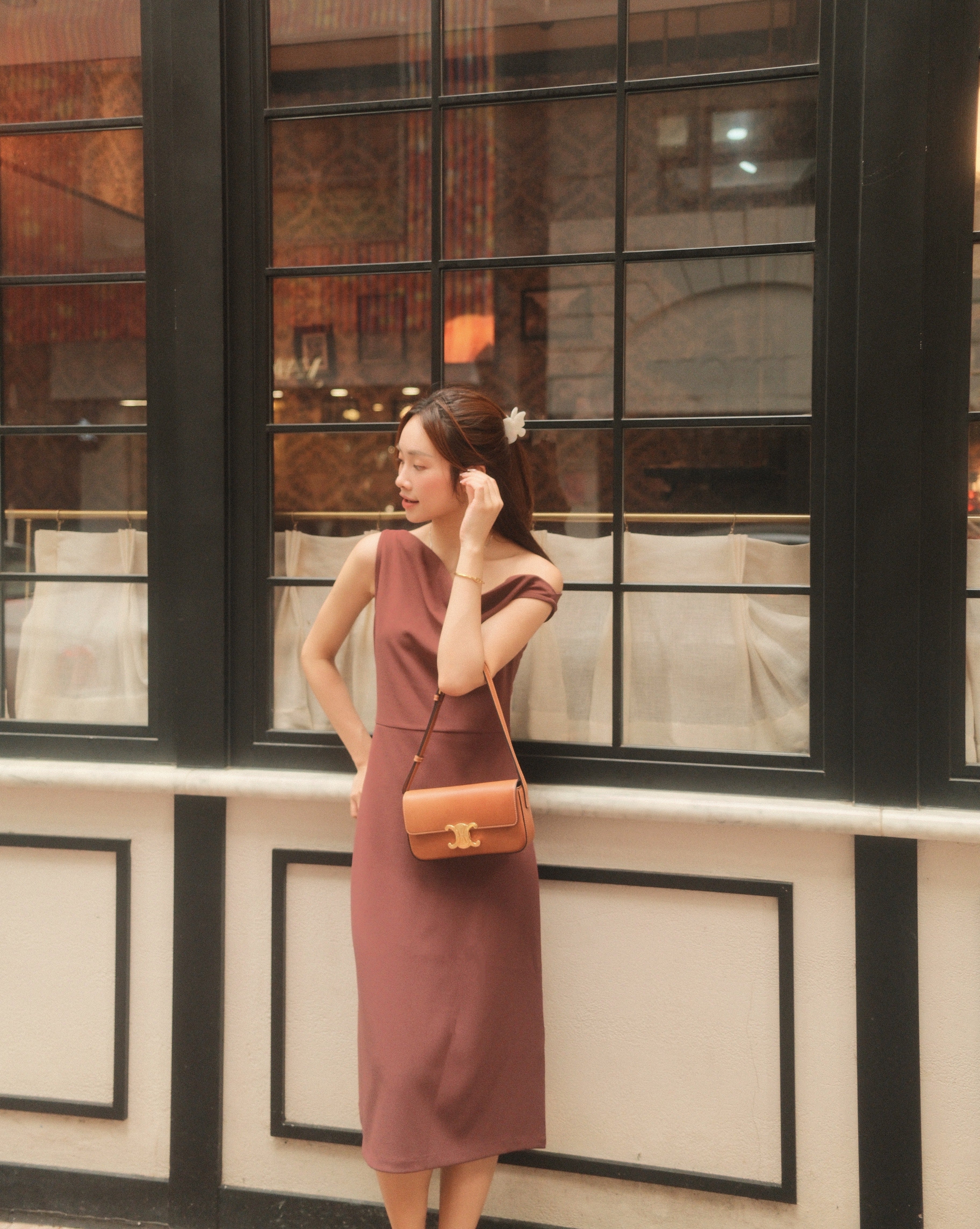 Asymmetrical One Shoulder Knit Dress