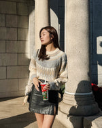 Fair Isle Round Neck Knit Sweater