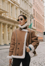 Callen Suede and Fur Faux Shearling Coat