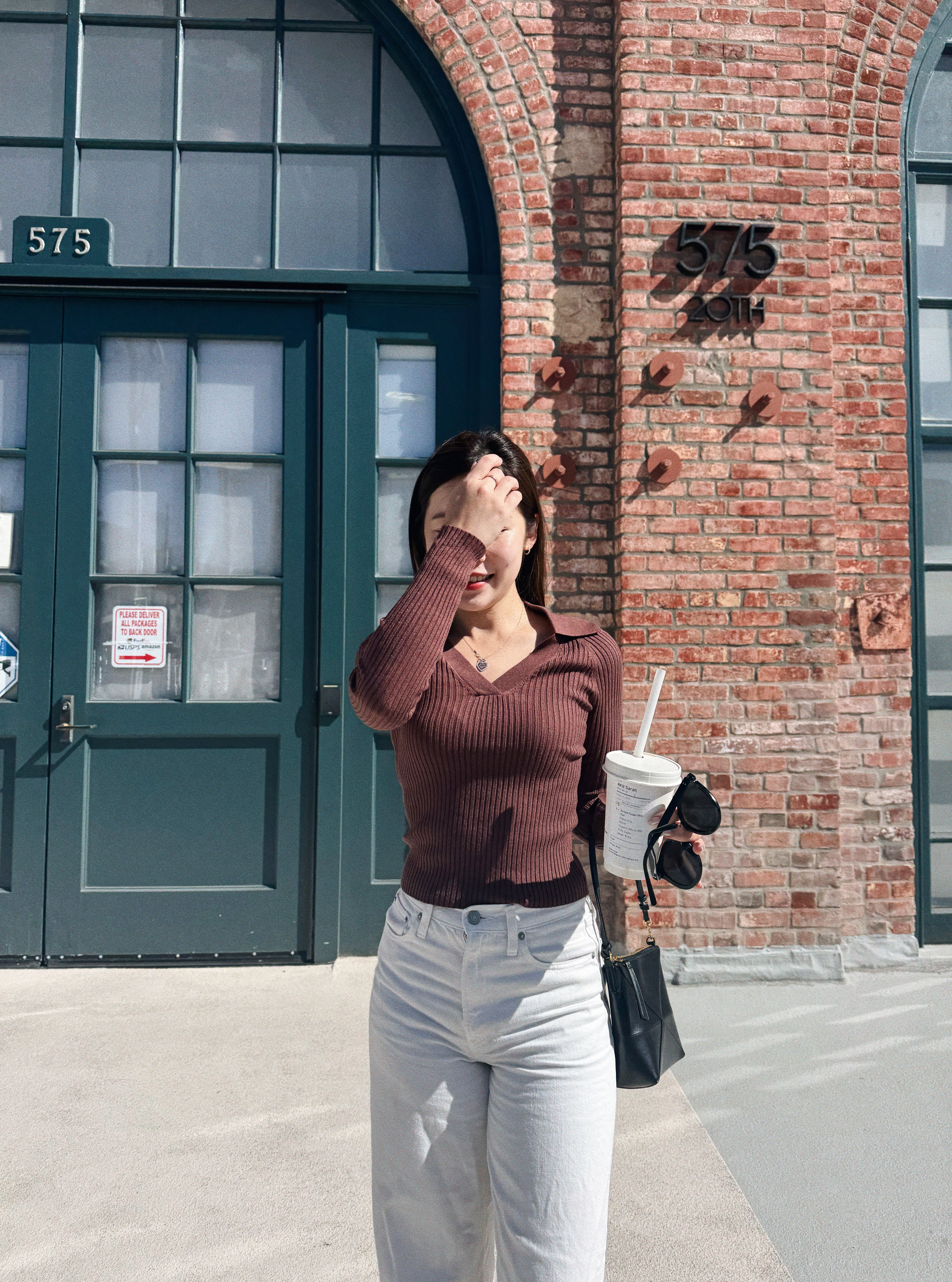 Fitted Knit Collared Sweater