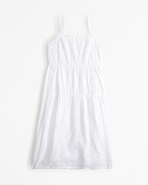 Girls Eyelet Midi Dress