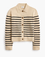 Striped collared sweater-jacket