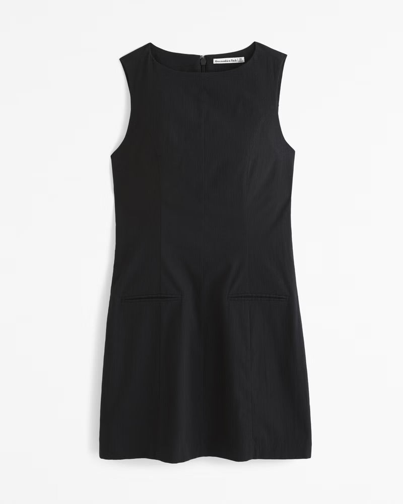 High-Neck Stretch Mini Dress