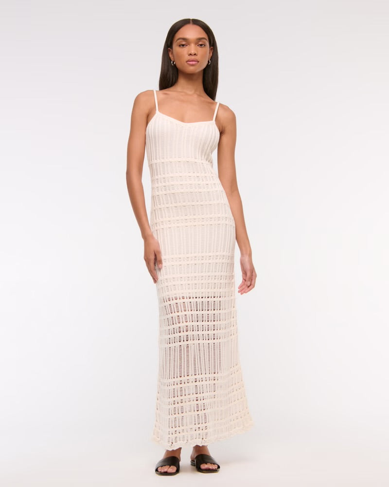 Crochet-Style Maxi Dress