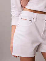 High Rise Midi Denim Shorts