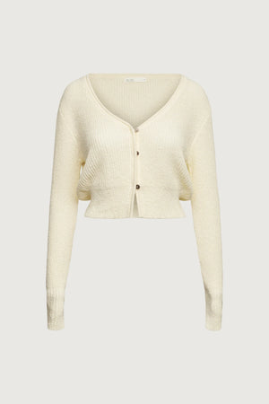 Cropped Lightweight Button Front Cardigan