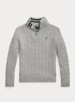 Boys Half Zip Cable Knit Sweater