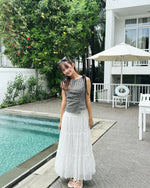 Pleated and Gathered Tulle Skirt