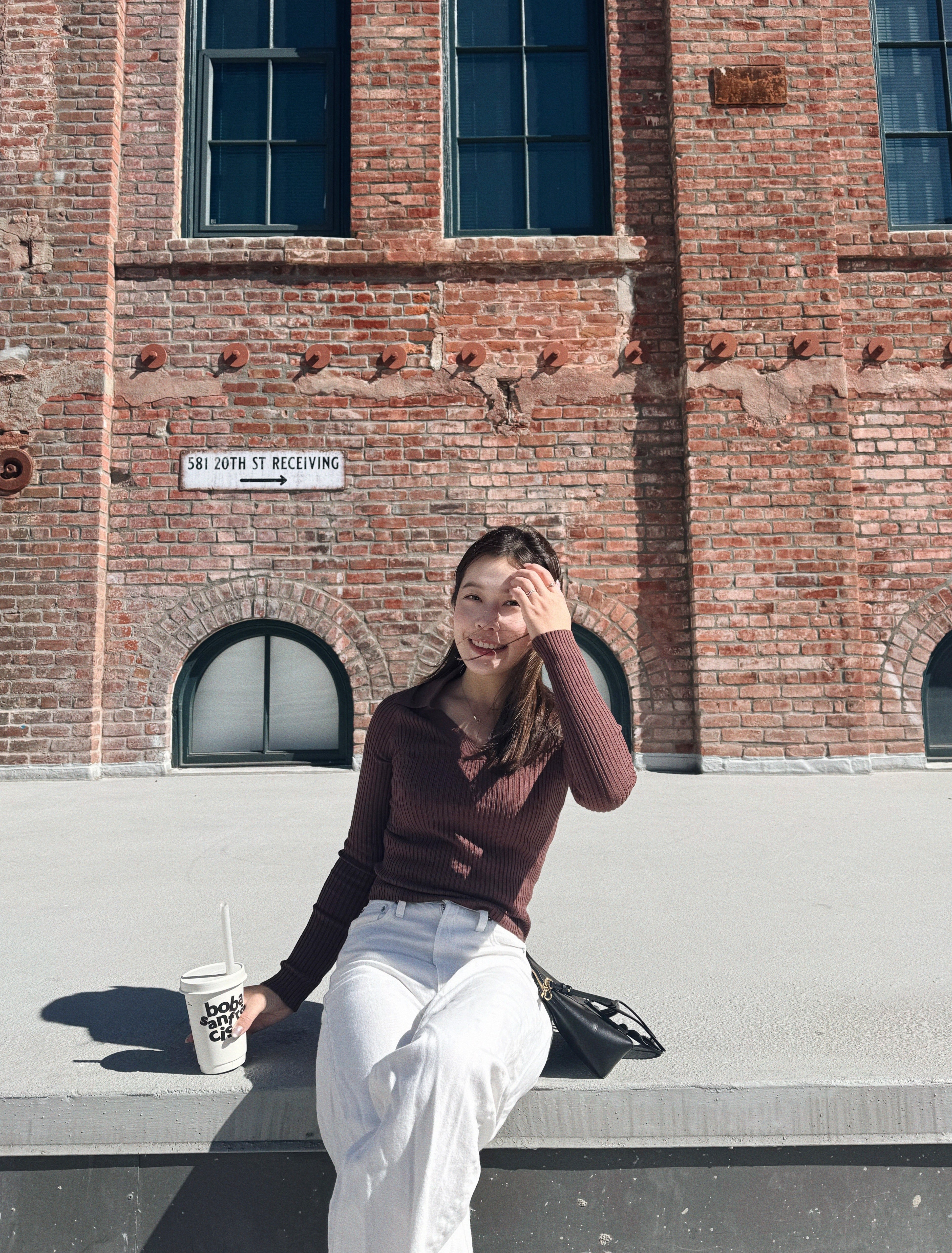 Fitted Knit Collared Sweater