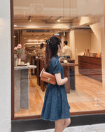 Girls Belted Indigo Denim Shirtdress