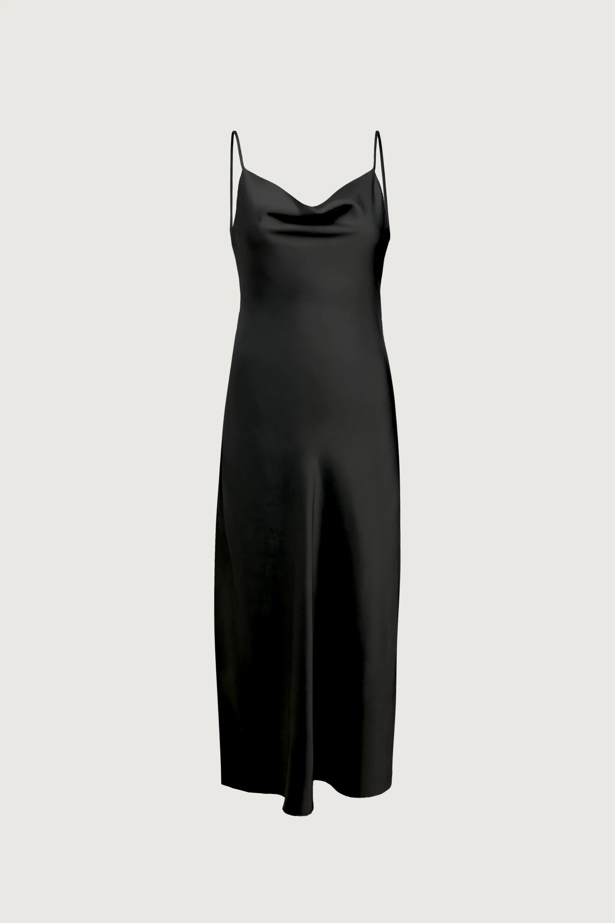 Cowl Neck Satin Midi Dress