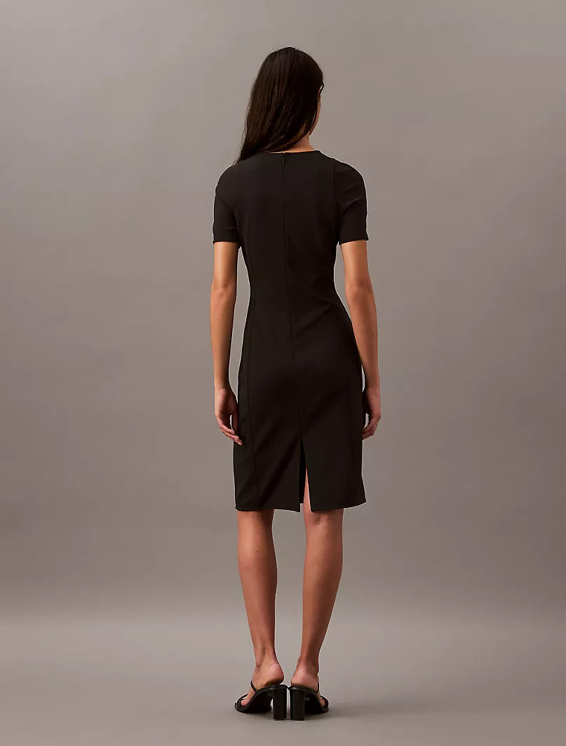 Stretch Crepe Shift Dress