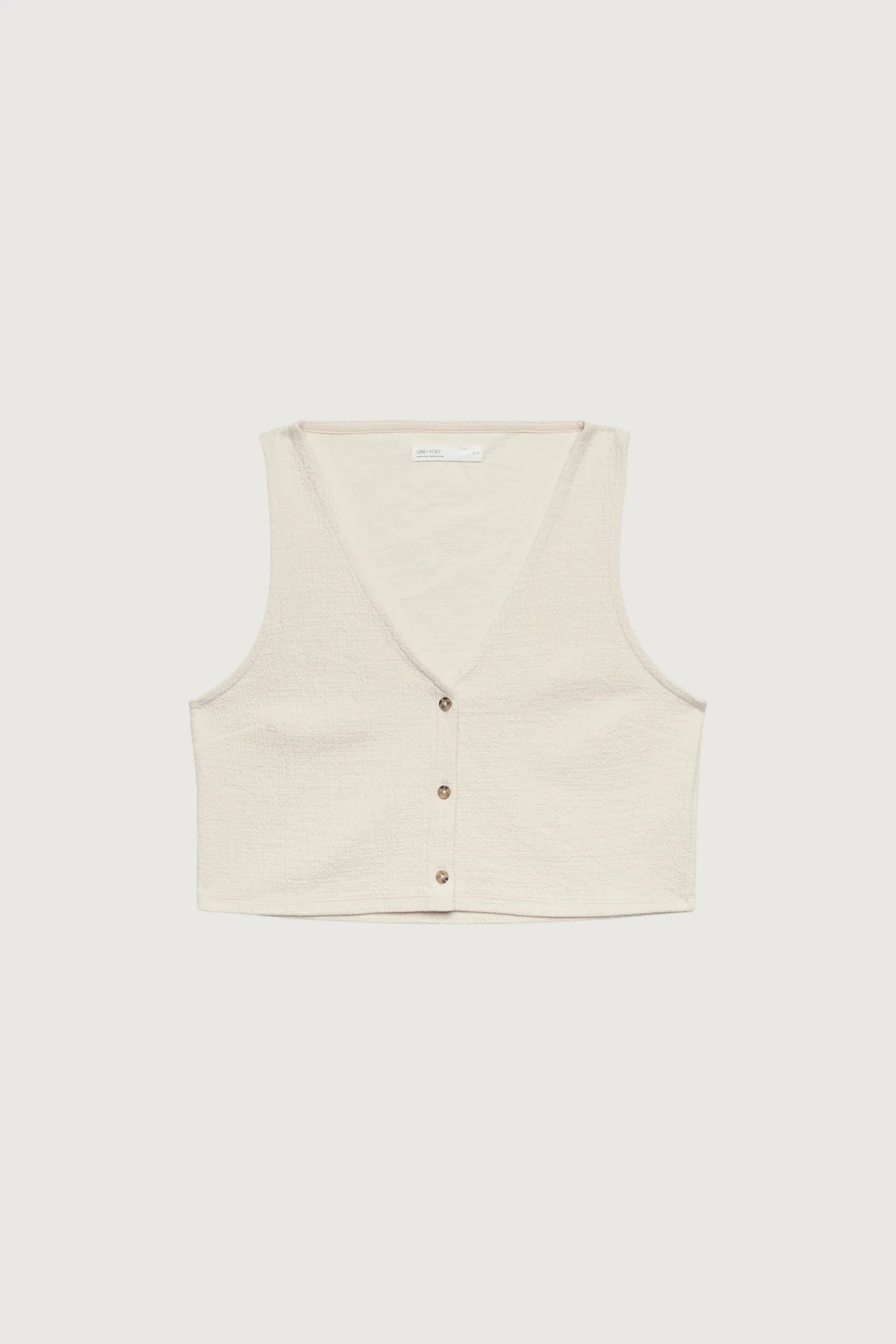 Textured Button Front Tank