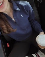 Girls Half Zip Boxy Sweatshirt