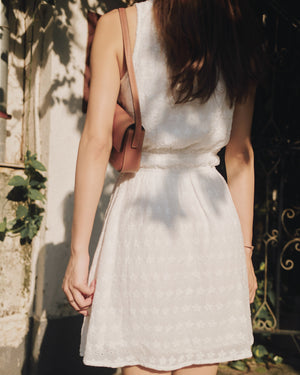 Ethereal Floral Embroidered Mini Dress