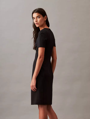 Stretch Crepe Shift Dress