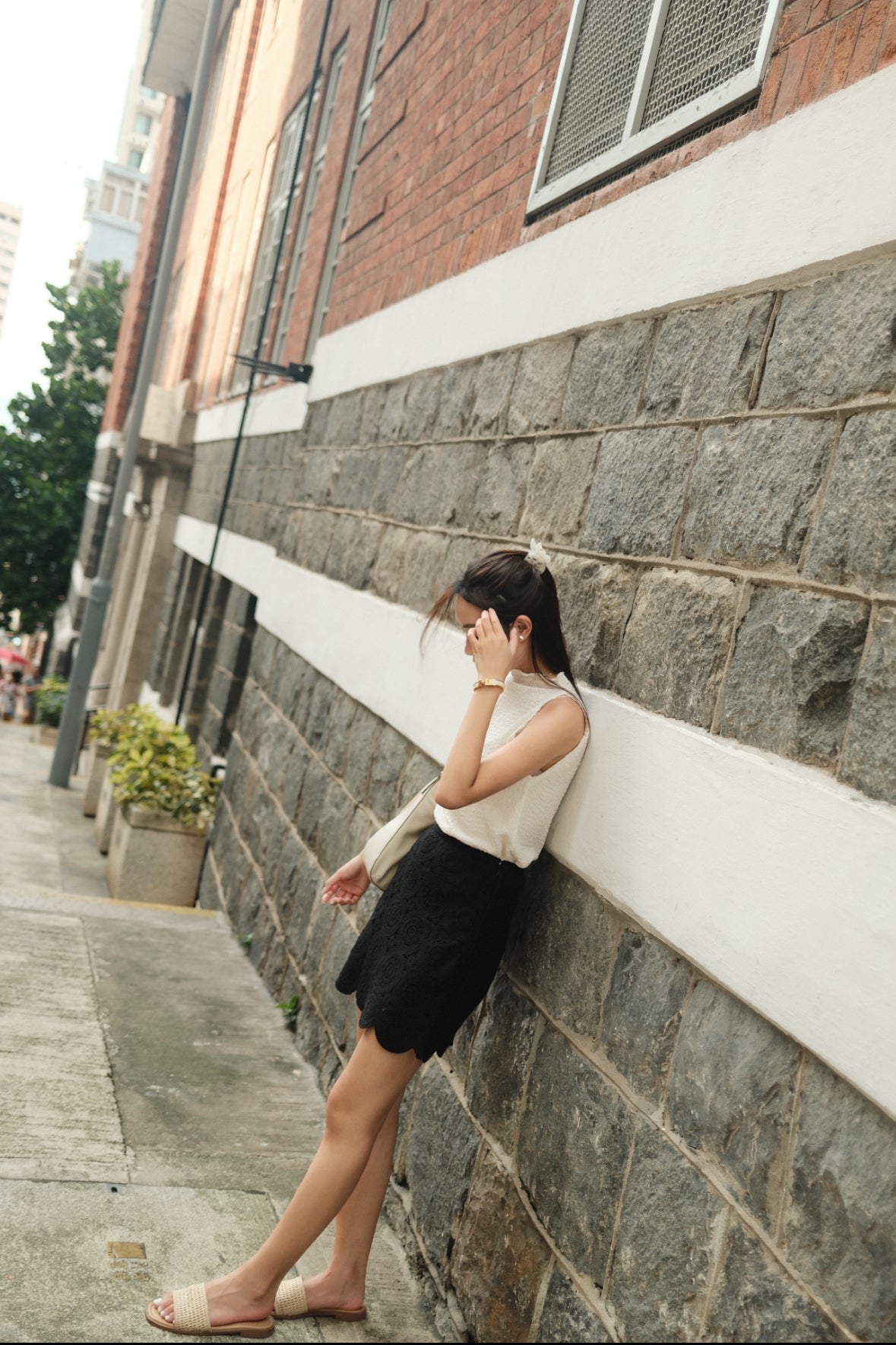 Crochet-Style Mosaic Tile Mini Skirt