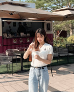 Girls Bear Short Sleeve Cable V-Neck Cardigan