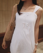 Girls Pleated Bow Maxi Dress