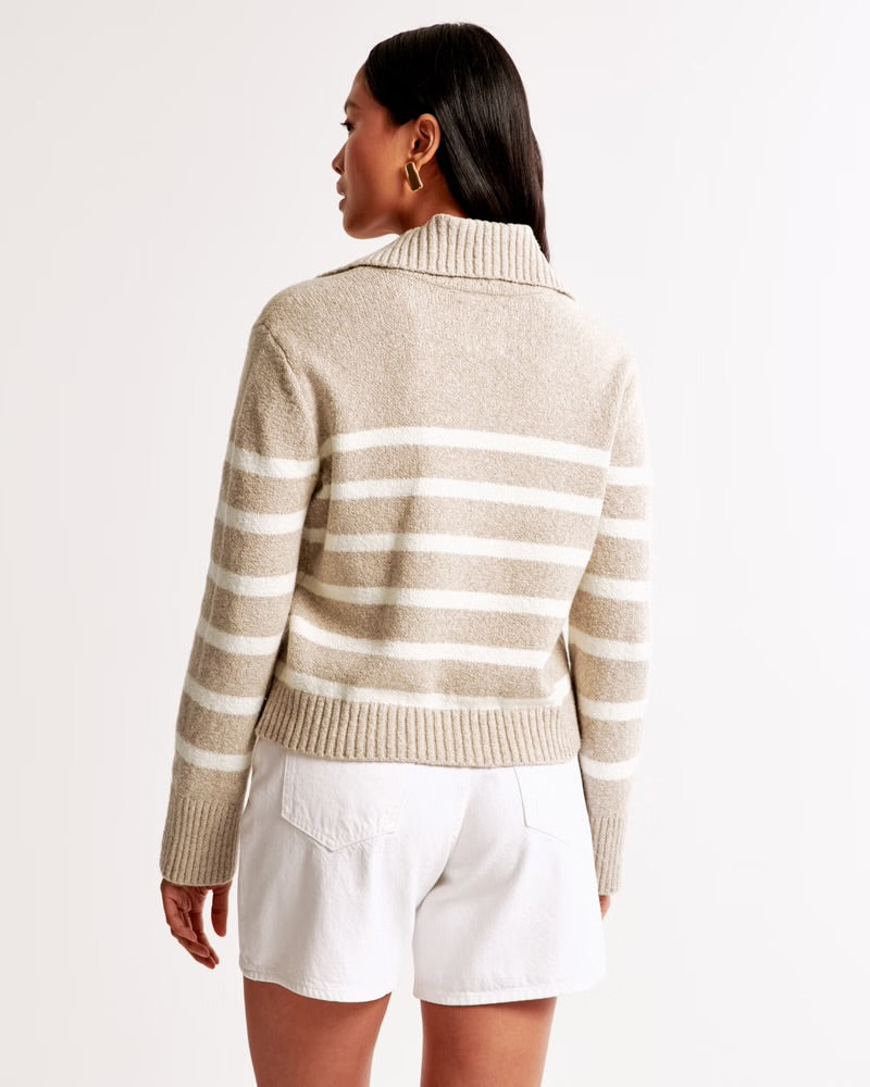 Textural Notch-Neck Sweater